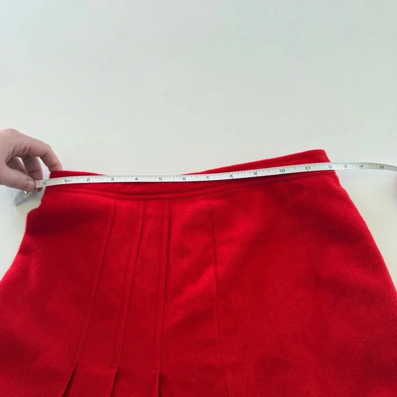 Evan Picone- Vintage- Wool-Red-Midi-Pleated-Skirt- Women’s 8 - Picture 12 of 14